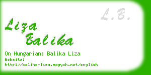 liza balika business card